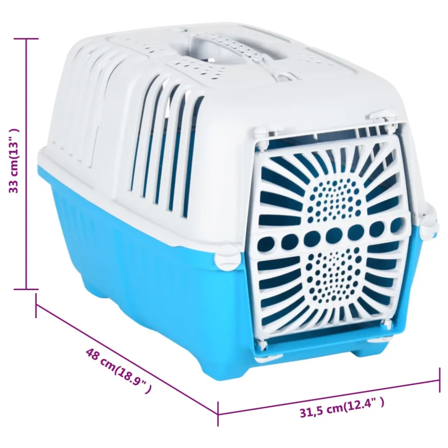 Transporteur pour animaux de compagnie blanc et bleu PP - 8