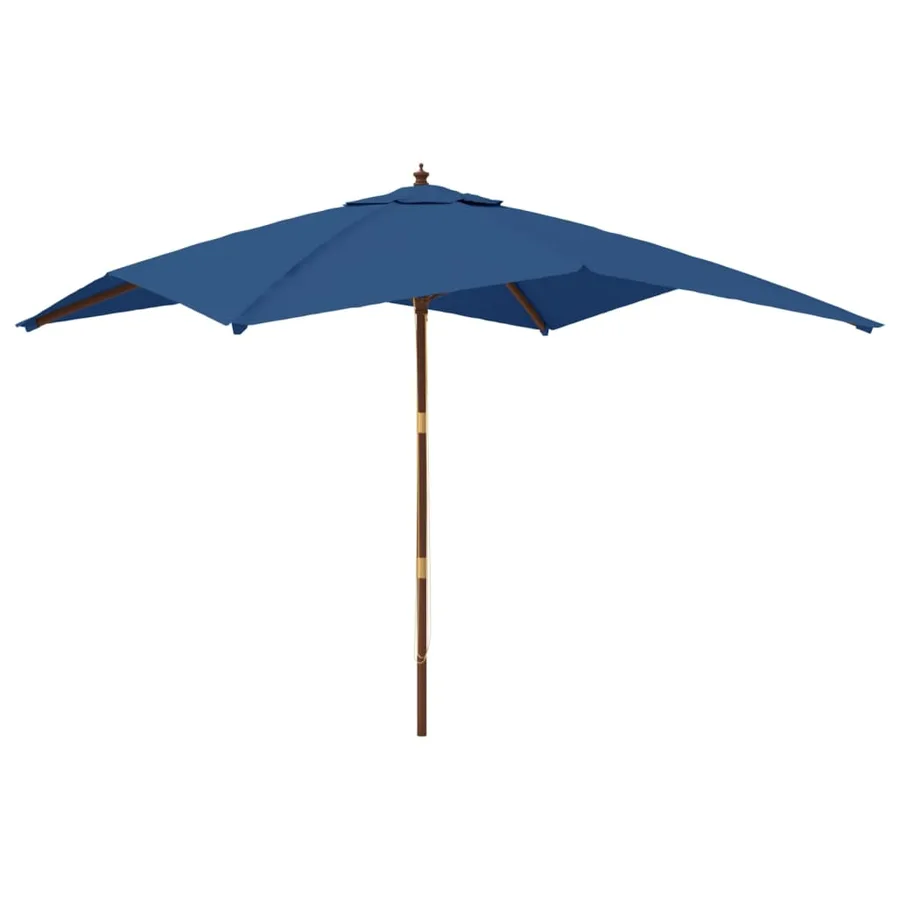 Parasol de jardin avec mât en bois bleu azuré 300x300x273 cm - 2