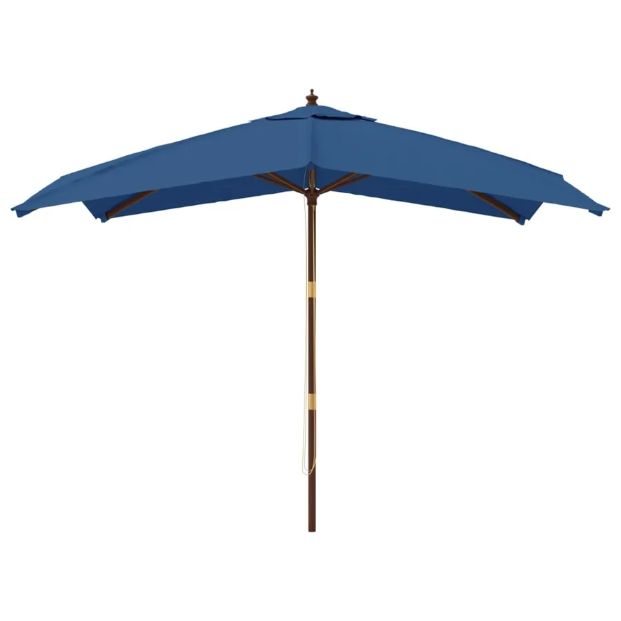 Parasol de jardin avec mât en bois bleu azuré 300x300x273 cm - 3