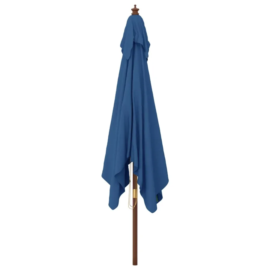 Parasol de jardin avec mât en bois bleu azuré 300x300x273 cm - 4