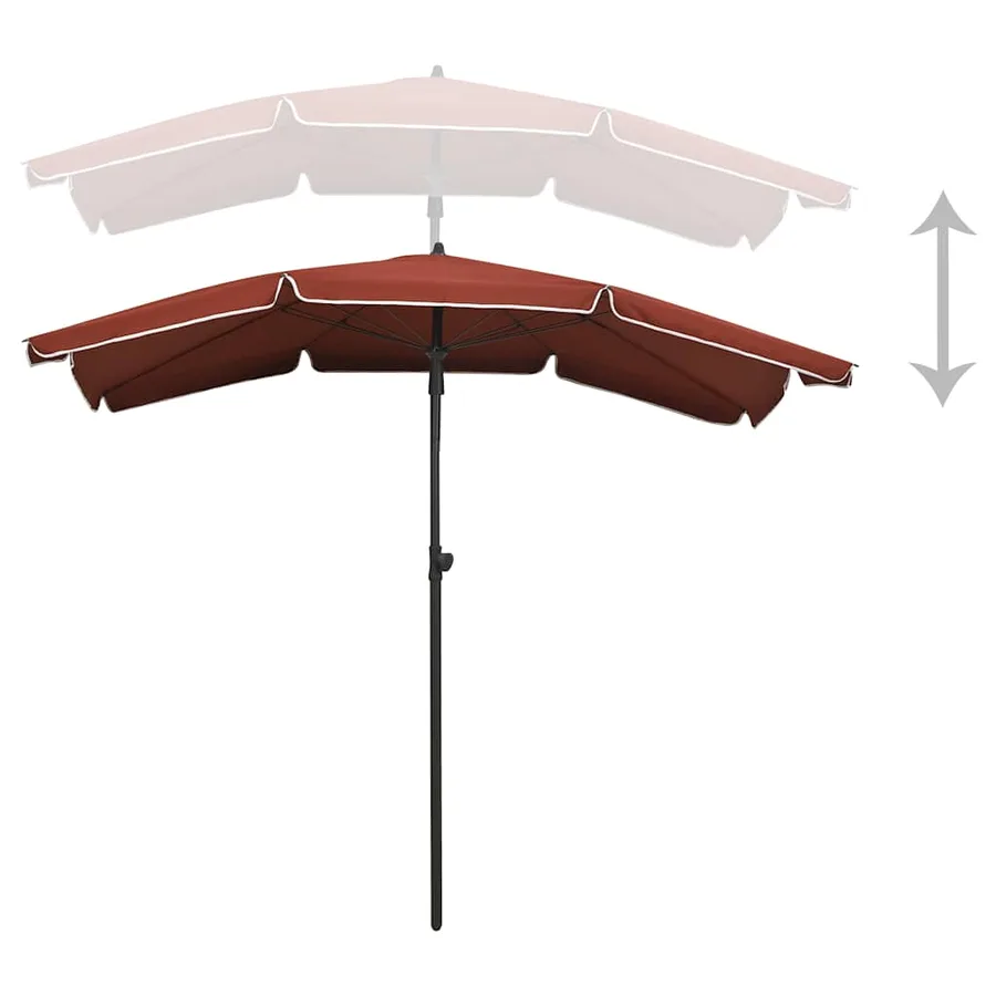 Parasol de jardin avec mât 200x130 cm terre cuite - 4