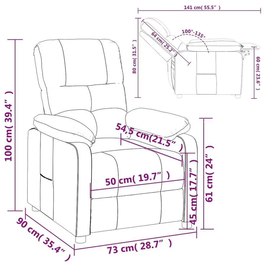 Fauteuil inclinable Gris clair Tissu - 10