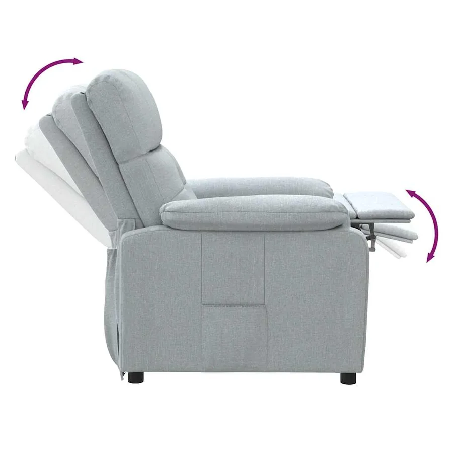 Fauteuil inclinable Gris clair Tissu - 7