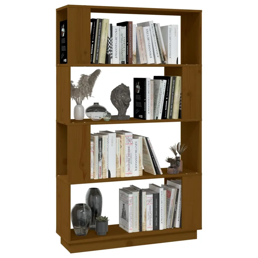 Bibliothèque/Cloison Marron miel 80x25x132 cm Bois massif - 4