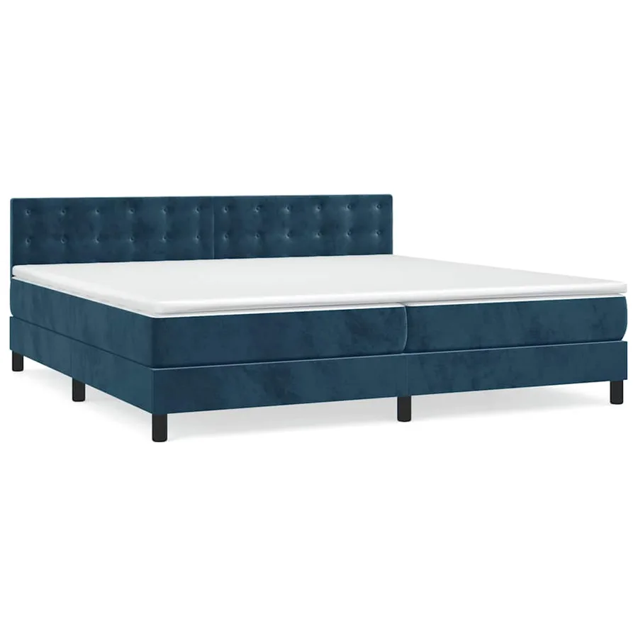 Sommier à lattes de lit et matelas Bleu foncé 200x200cm Velours - 2