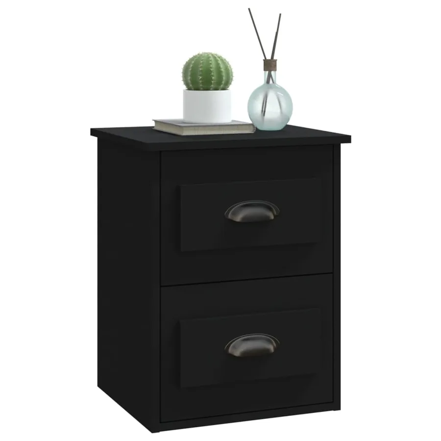 Table de chevet murale noir 41,5x36x53 cm - 4