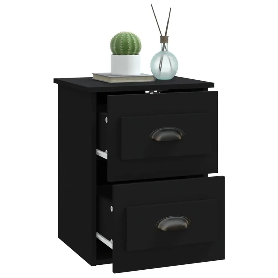 Table de chevet murale noir 41,5x36x53 cm - 5