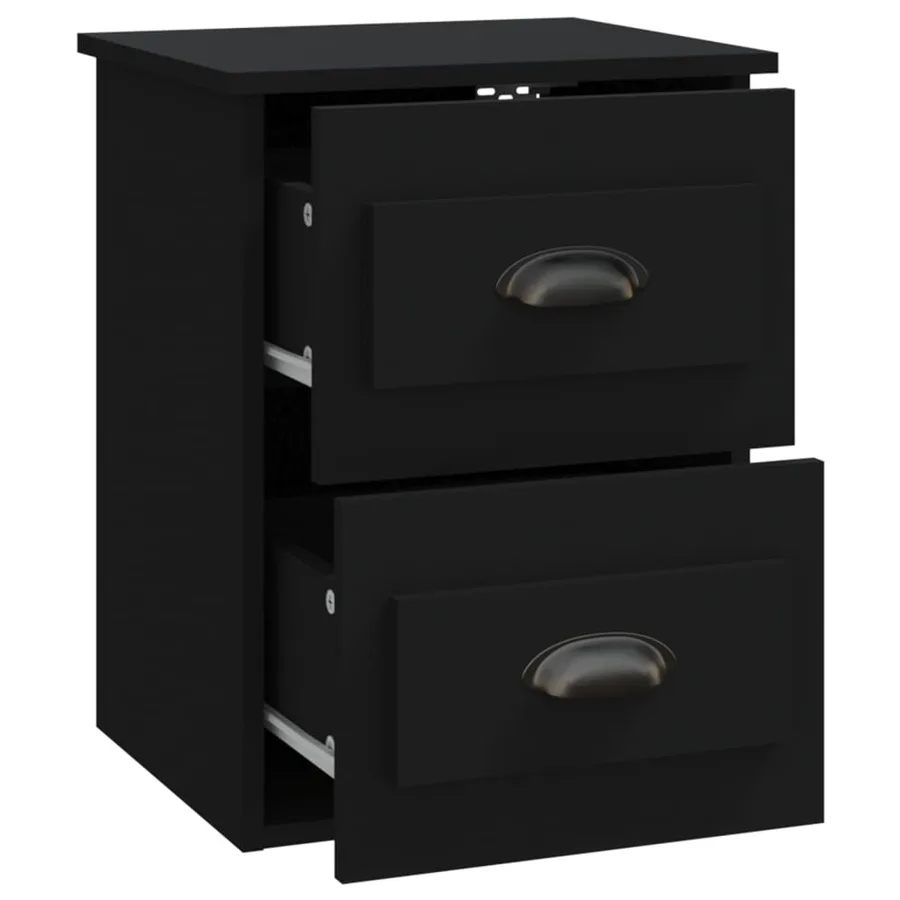 Table de chevet murale noir 41,5x36x53 cm - 6