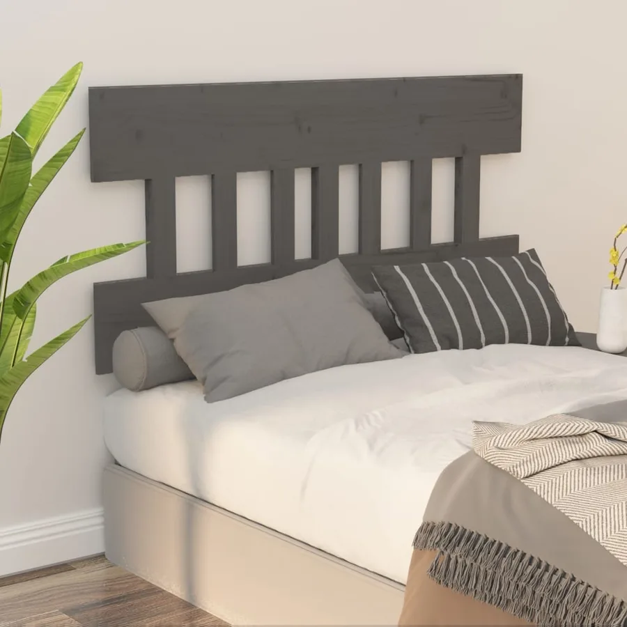 Tête de lit Gris 203,5x3x81 cm Bois massif de pin - 5