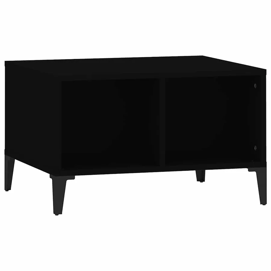 Table basse Noir 60x50x36,5 cm Bois d'ingénierie - 2