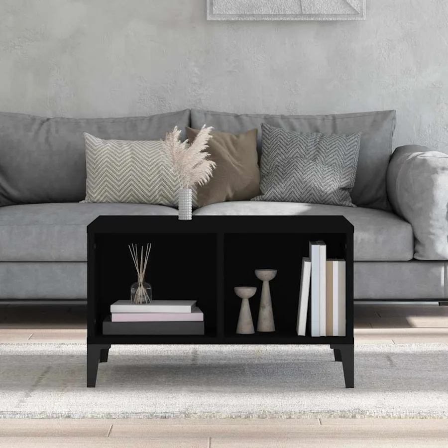 Table basse Noir 60x50x36,5 cm Bois d'ingénierie - 3