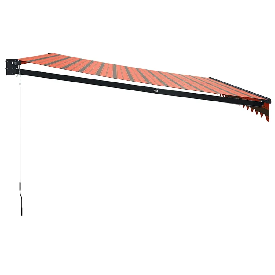 Auvent rétractable orange et marron 4x3 m tissu et aluminium - 5