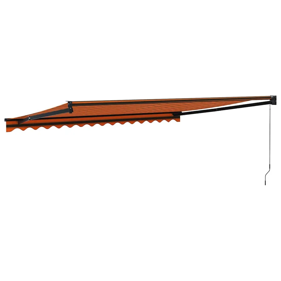 Auvent rétractable orange et marron 4x3 m tissu et aluminium - 6