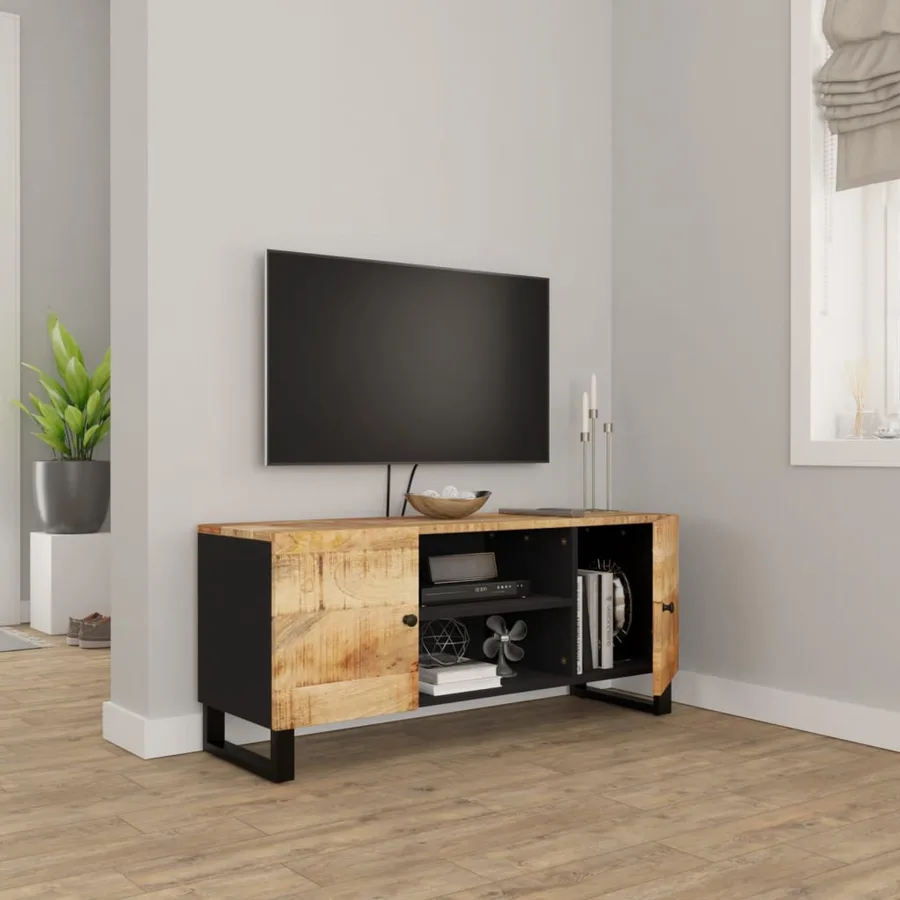 Meuble TV 105x33x46 cm Bois massif de manguier - 3