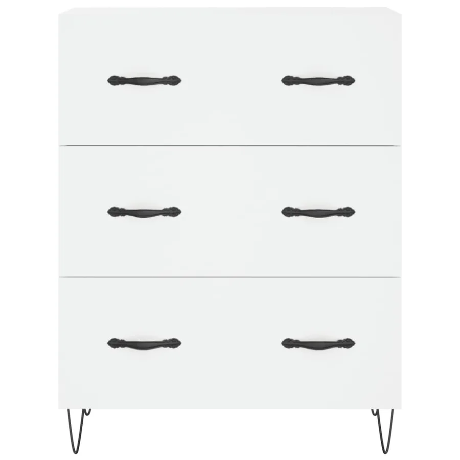 Buffet haut Blanc 69,5x34x180 cm Bois d'ingénierie - 8