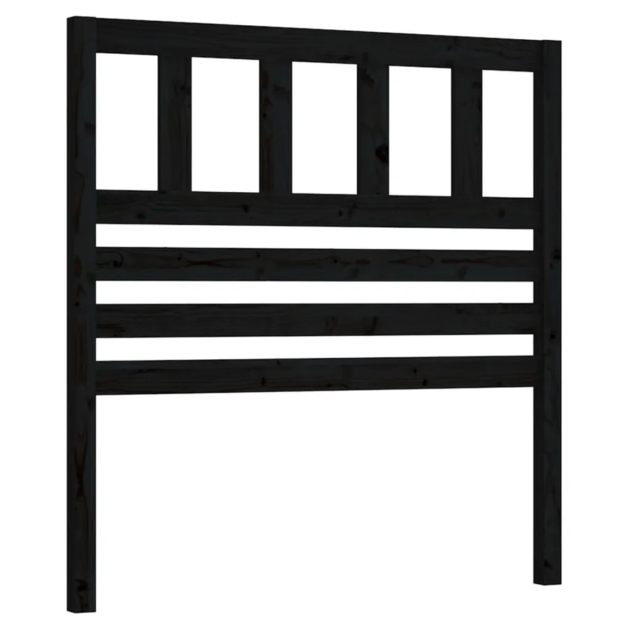 Tête de lit Noir 106x4x100 cm Bois massif de pin - 2