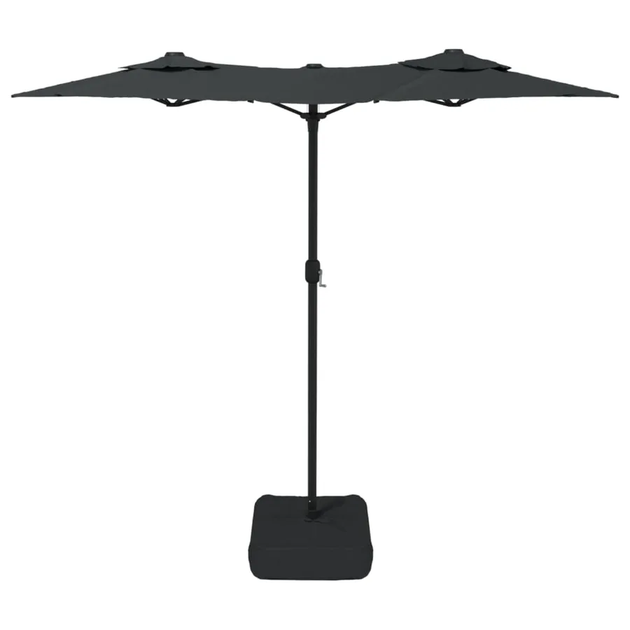 Parasol de jardin à double tête avec LED anthracite 316x145 cm - 5