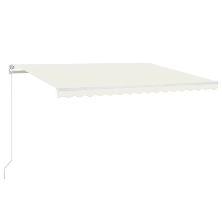 Auvent manuel rétractable avec LED 450x350 cm Crème - 2
