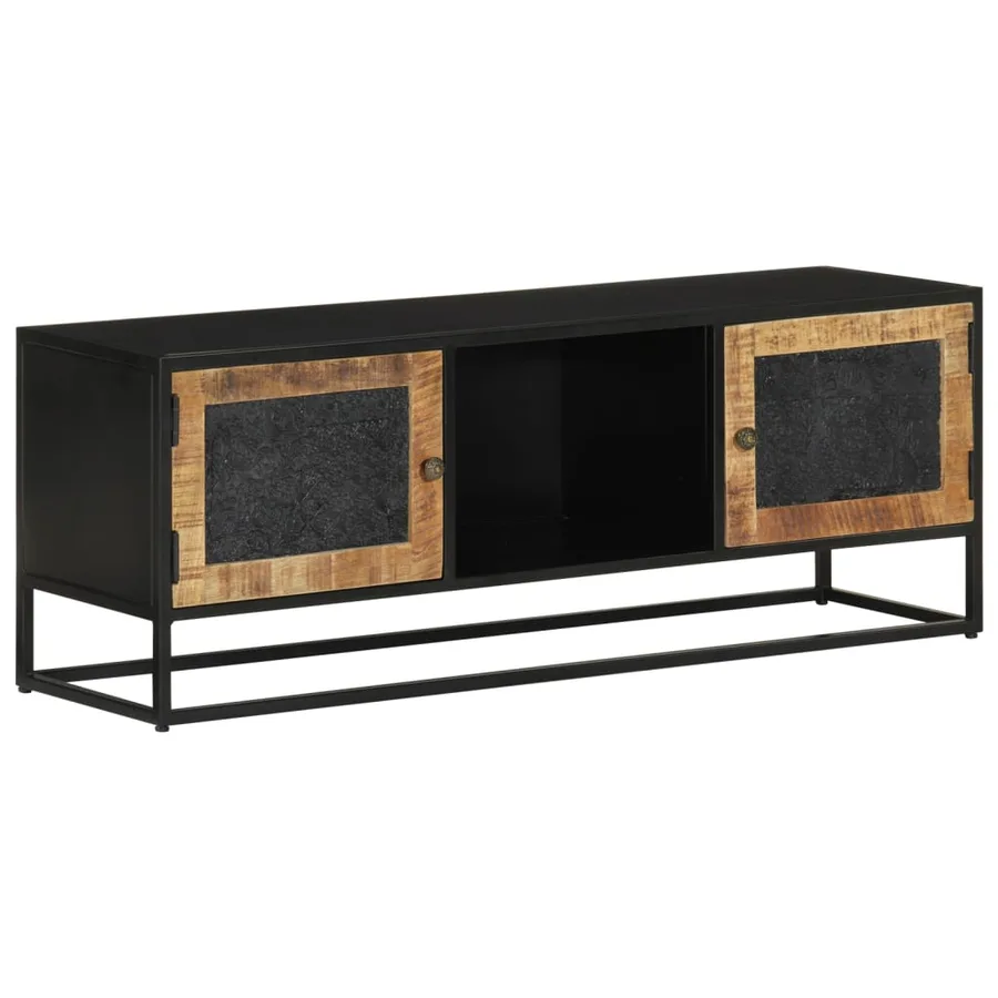 Meuble TV 110x30x40 cm bois massif de manguier et fer - 12