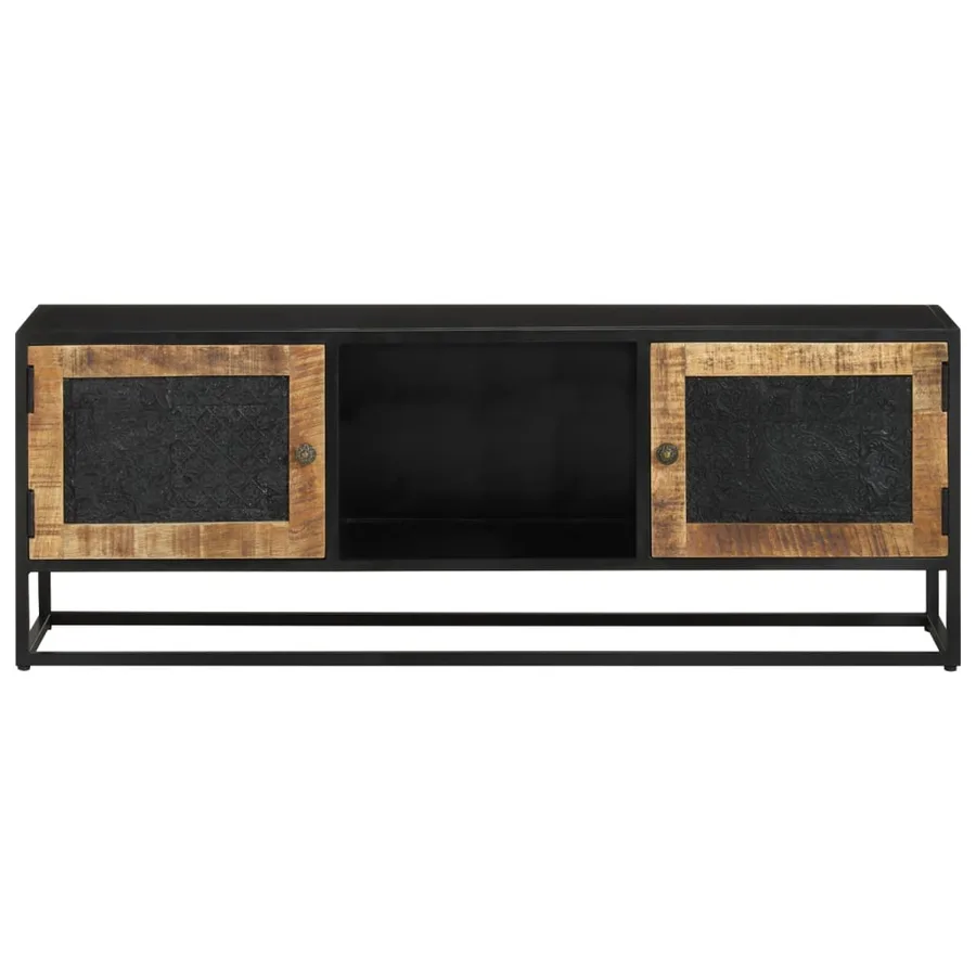 Meuble TV 110x30x40 cm bois massif de manguier et fer - 3