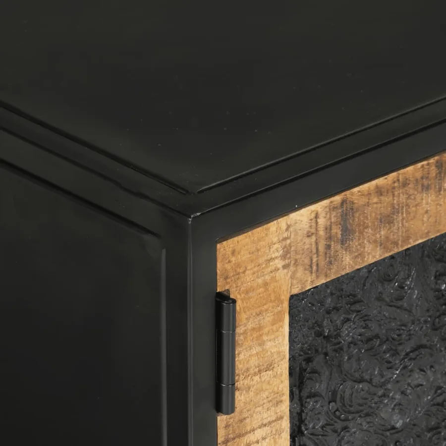 Meuble TV 110x30x40 cm bois massif de manguier et fer - 6