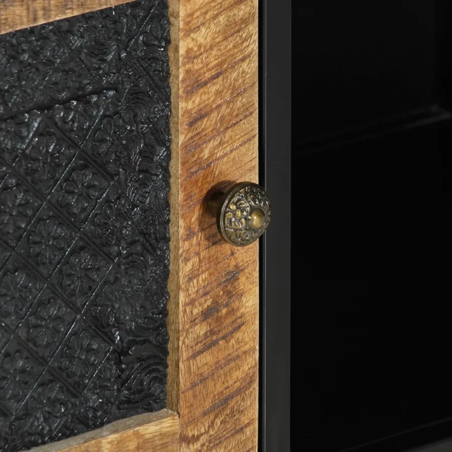 Meuble TV 110x30x40 cm bois massif de manguier et fer - 7