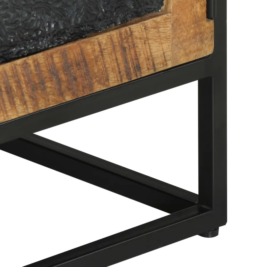 Meuble TV 110x30x40 cm bois massif de manguier et fer - 9