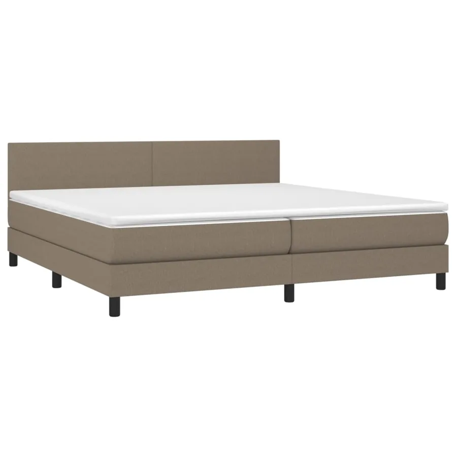 Sommier à lattes de lit et matelas et LED Taupe 200x200cm Tissu - 3