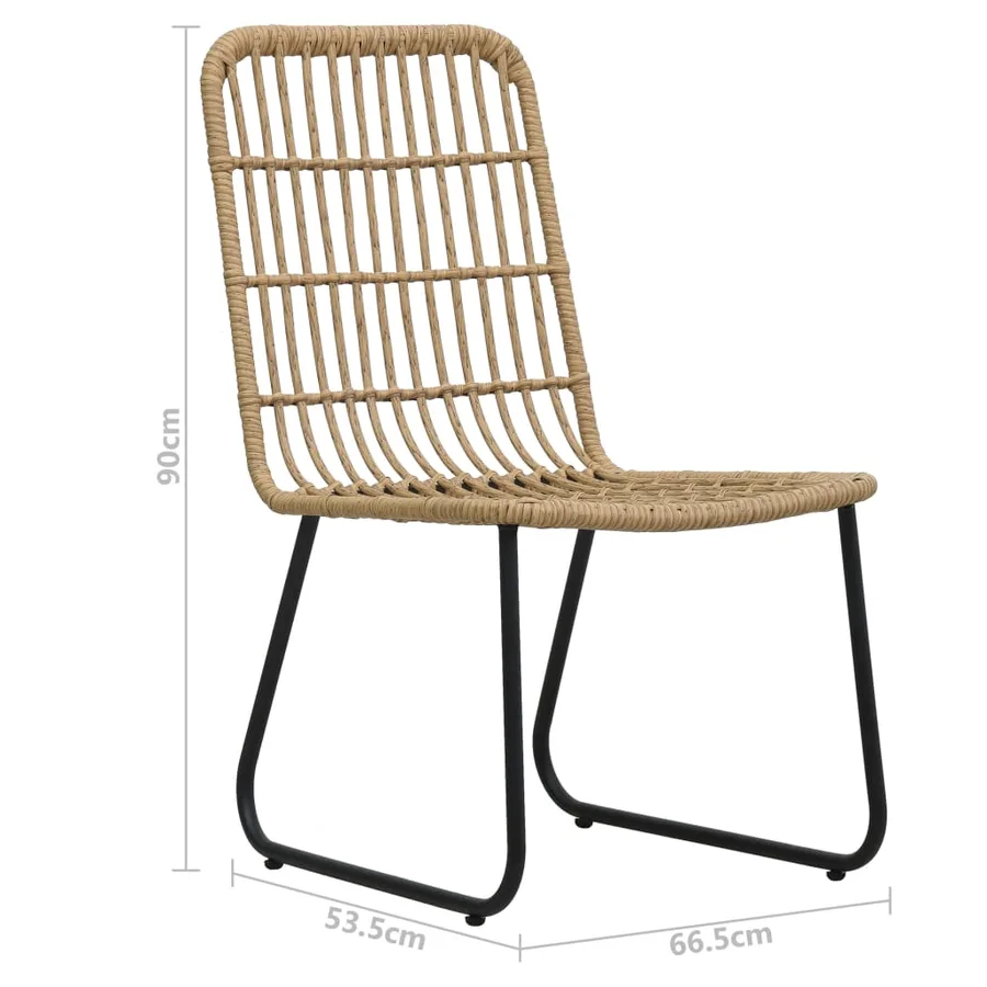 Ensemble à manger d'extérieur 3 pcs résine tressée et verre - 13