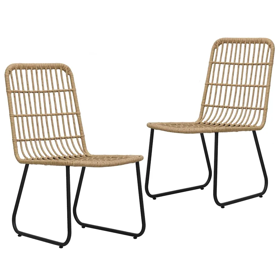 Ensemble à manger d'extérieur 3 pcs résine tressée et verre - 3