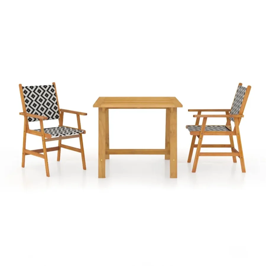 Ensemble à manger de jardin 3 pcs Bois d'acacia solide - 2