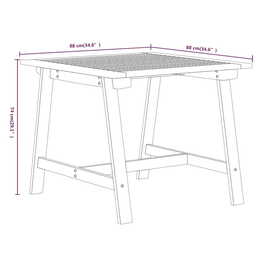 Ensemble à manger de jardin 3 pcs Bois d'acacia solide - 7