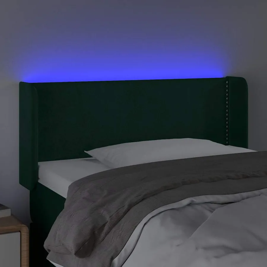 Tête de lit à LED Vert foncé 103x16x78/88 cm Velours - 4