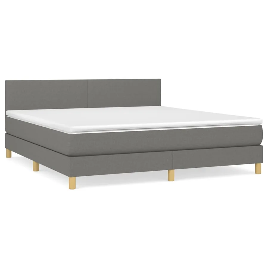 Sommier à lattes de lit avec matelas Gris foncé 160x200cm Tissu - 2