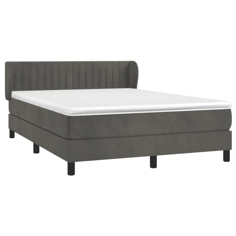 Sommier à lattes de lit et matelas Gris foncé 140x200cm Velours - 3