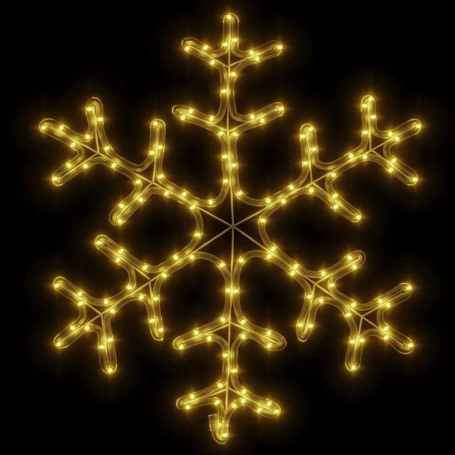 Figure de flocon de neige de Noël et 144LED Blanc chaud 59x59cm - 3