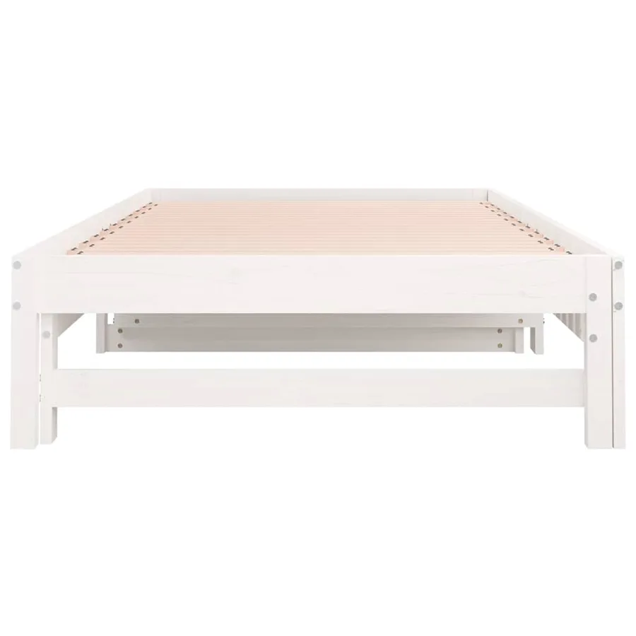 Lit coulissant sans matelas blanc 2x(90x190) cm - 11