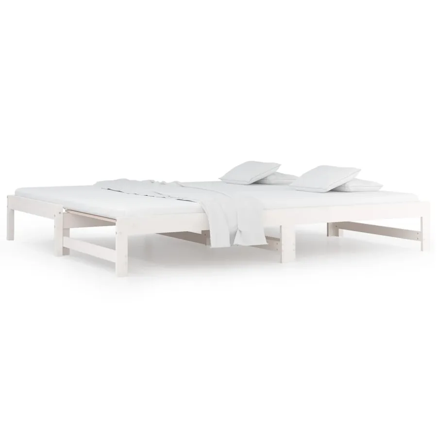Lit coulissant sans matelas blanc 2x(90x190) cm - 2