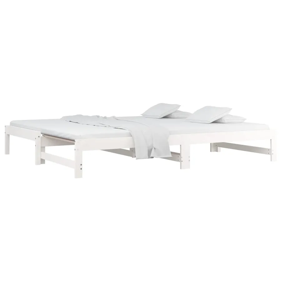 Lit coulissant sans matelas blanc 2x(90x190) cm - 3