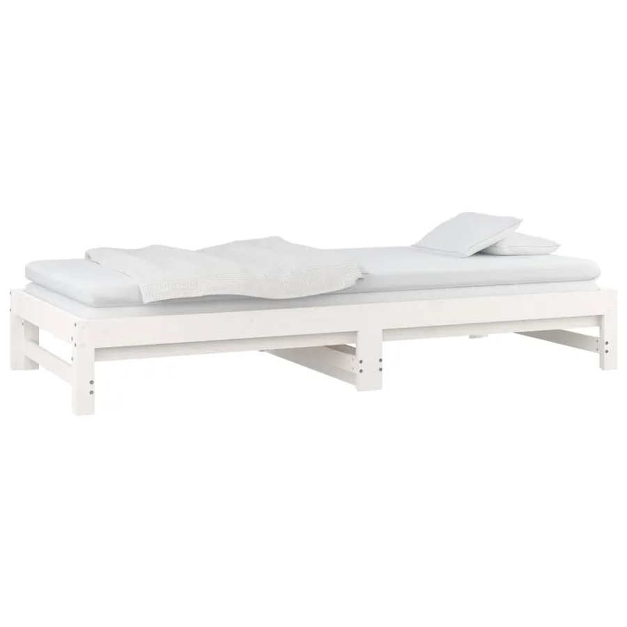 Lit coulissant sans matelas blanc 2x(90x190) cm - 7