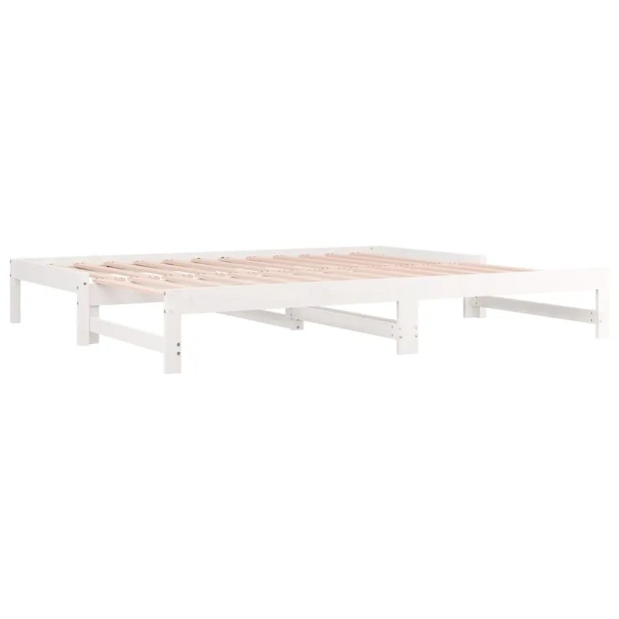 Lit coulissant sans matelas blanc 2x(90x190) cm - 8