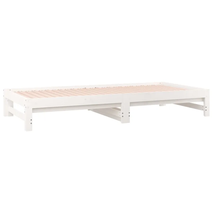 Lit coulissant sans matelas blanc 2x(90x190) cm - 9