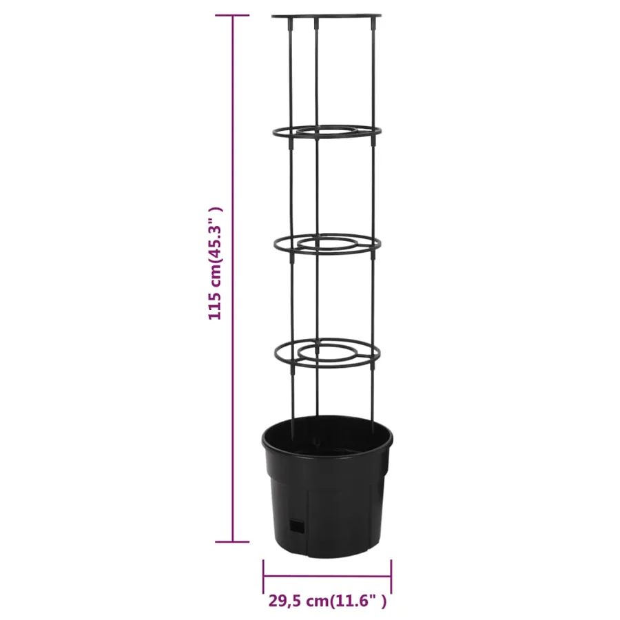 Jardinière à tomate Anthracite Ø29,5x115 cm Polypropylène - 6