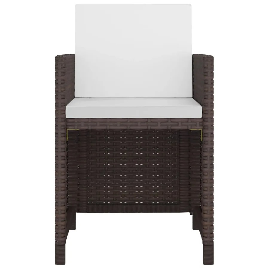 Ensemble à manger d'extérieur 5pcs avec coussins Résine tressée - 4