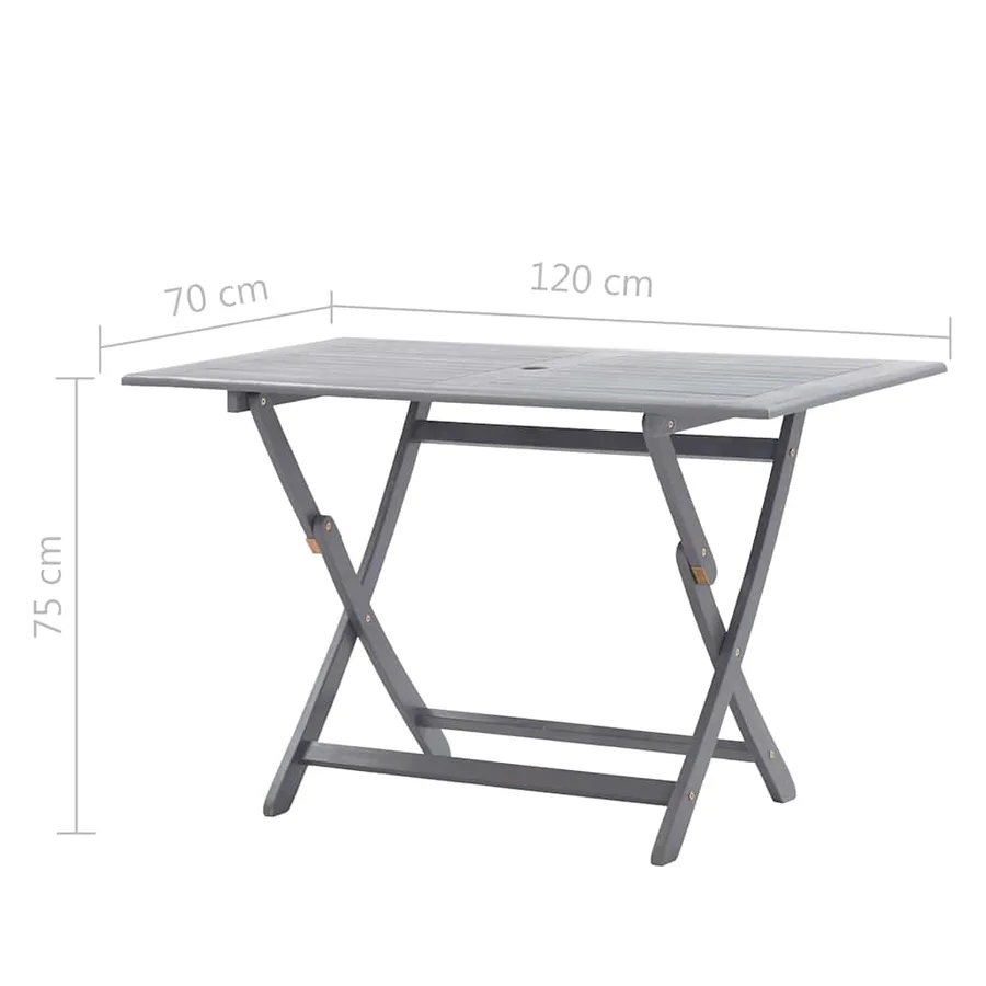 Ensemble à manger de jardin 5 pcs Bois d'acacia massif Gris - 18