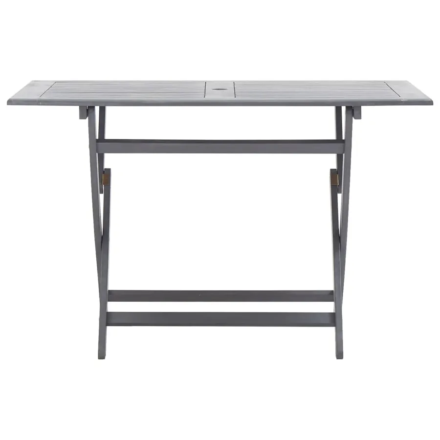 Ensemble à manger de jardin 5 pcs Bois d'acacia massif Gris - 3