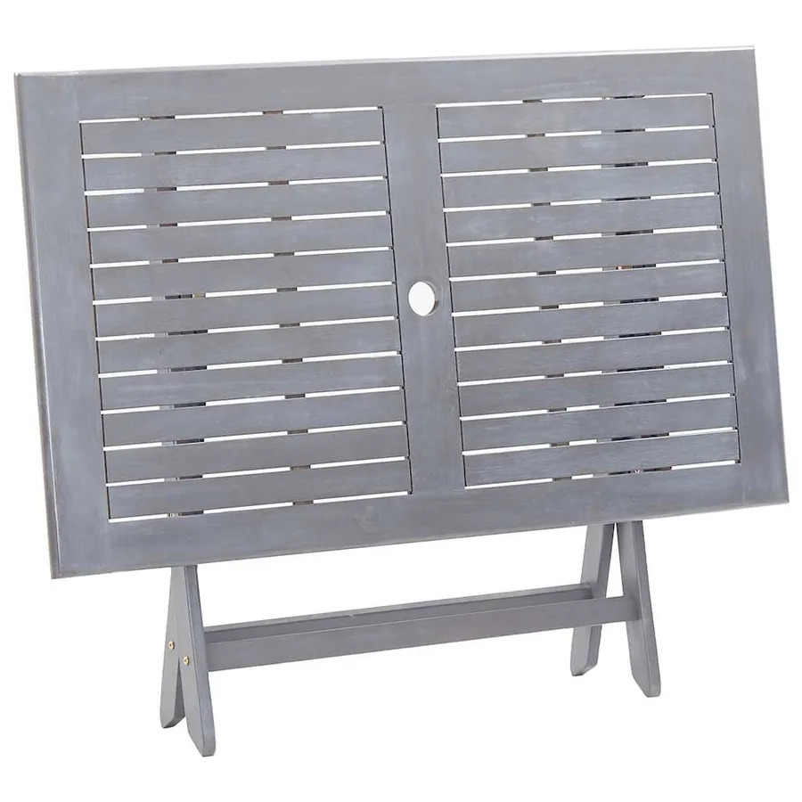 Ensemble à manger de jardin 5 pcs Bois d'acacia massif Gris - 5