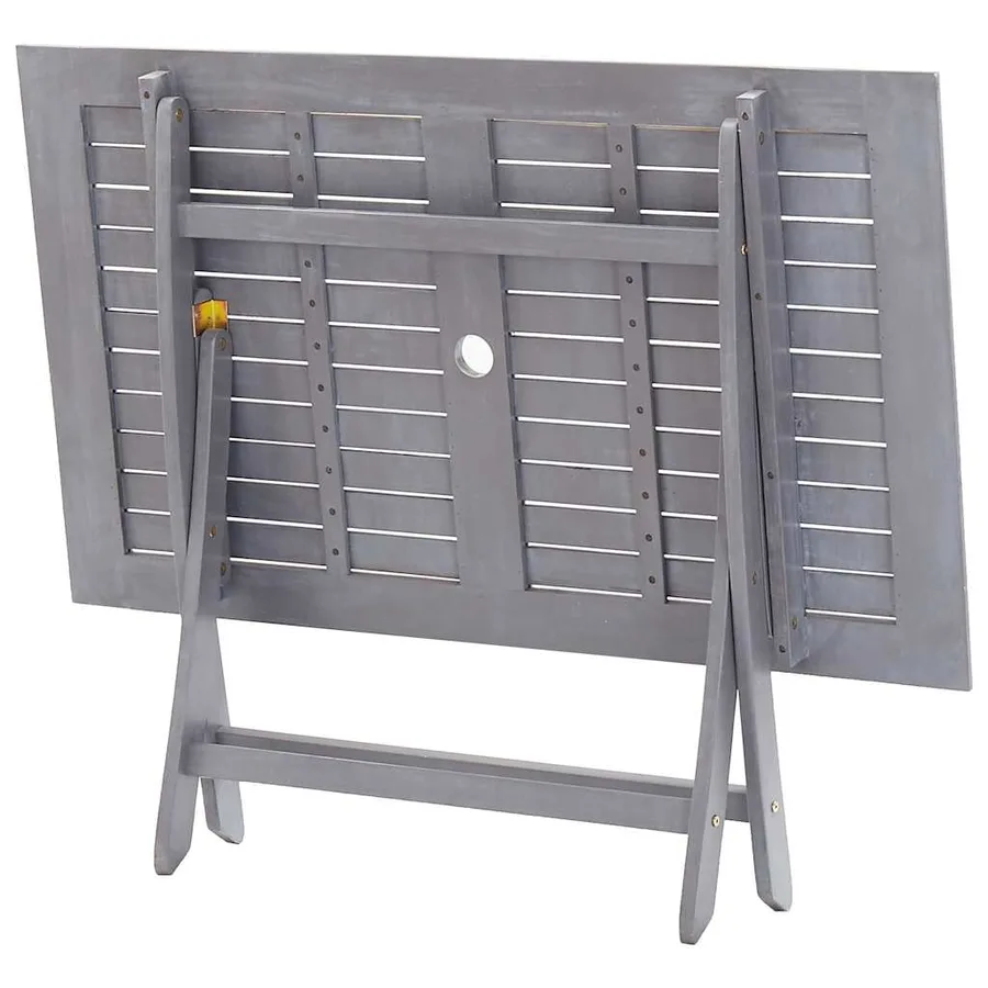 Ensemble à manger de jardin 5 pcs Bois d'acacia massif Gris - 6