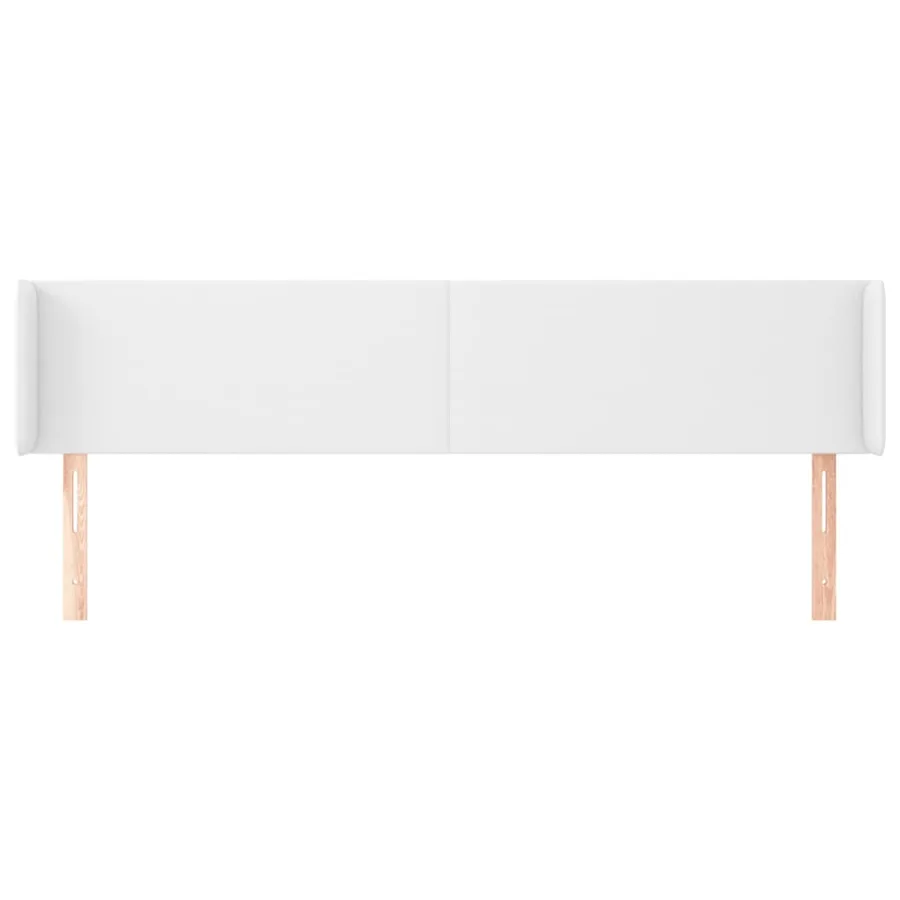 Tête de lit avec oreilles Blanc 183x16x78/88 cm Similicuir - 3