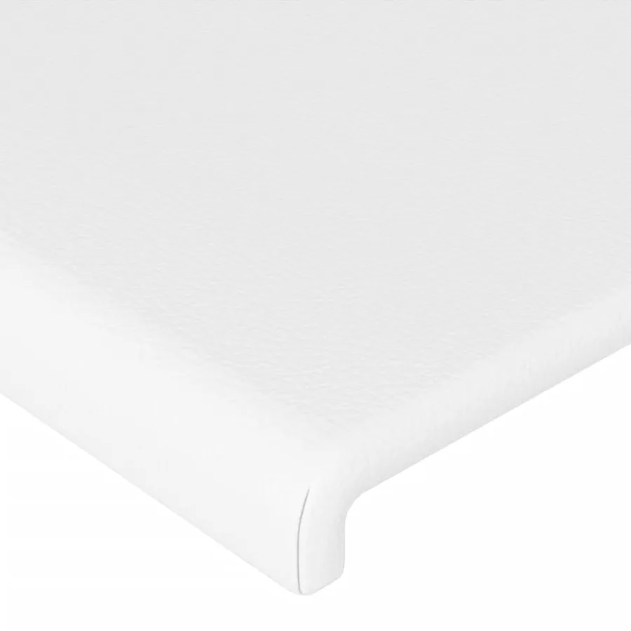 Tête de lit avec oreilles Blanc 183x16x78/88 cm Similicuir - 5